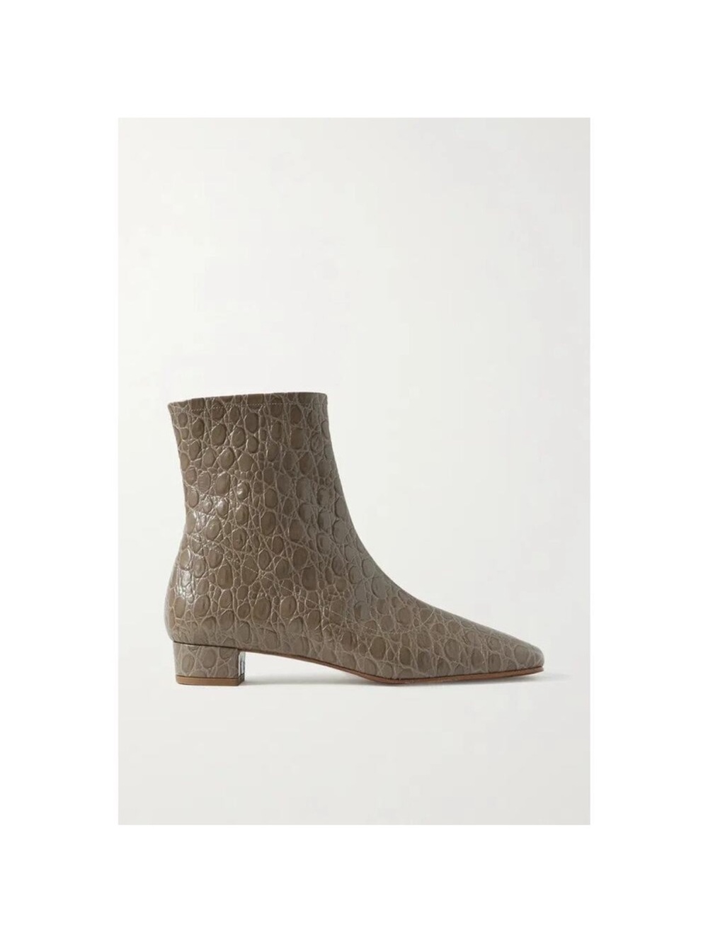 BY FAR Este croc-embossed leather heeled ankle boots IT39
